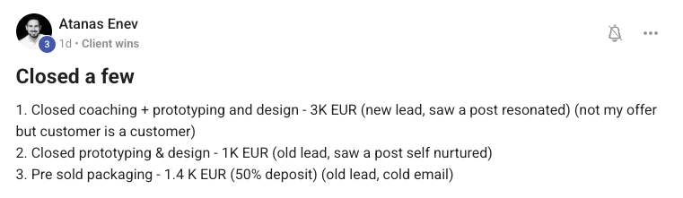 Community post: closed a few new clients